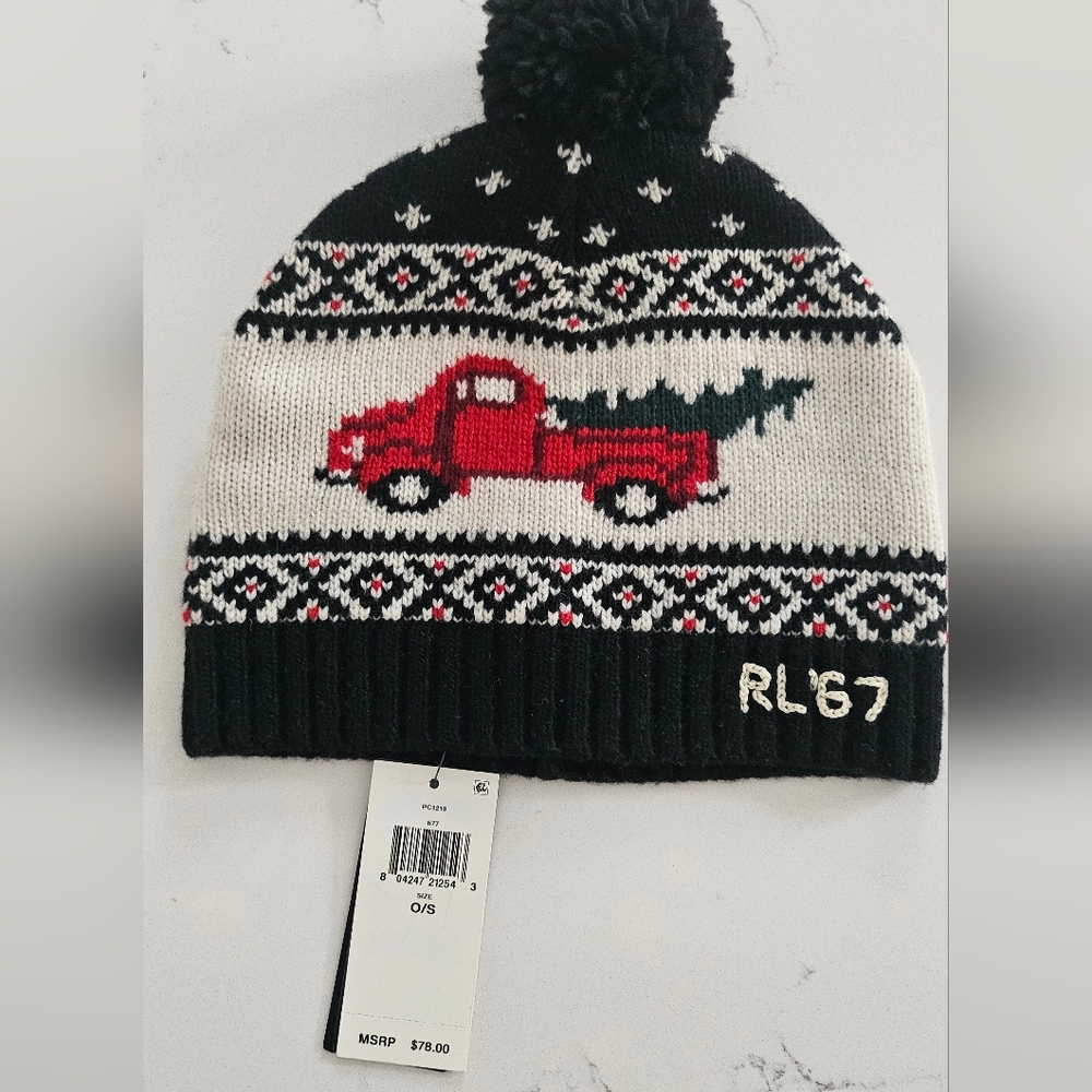 Polo Ralph Lauren Winter Truck Beanie in Black/Red